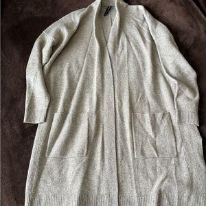 Cozy Open-Front Cardigan in Light Gray